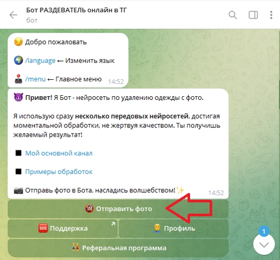 Раздеватель AI бот